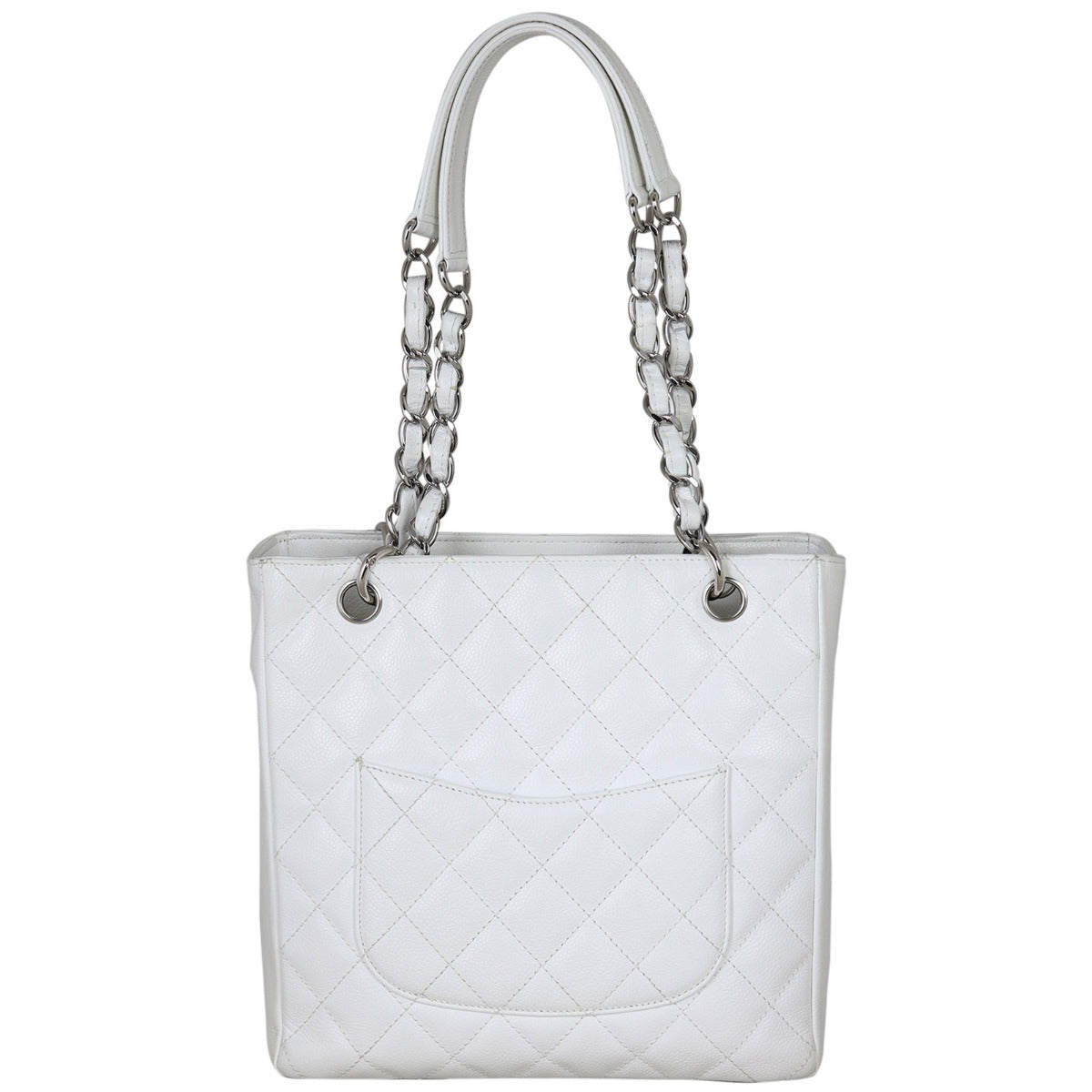 Chanel Petite Shopping Tote White Tote Bag