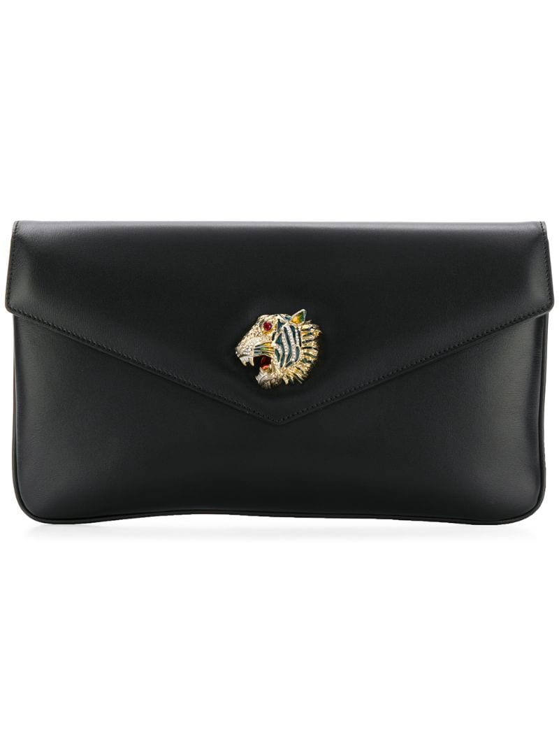 Gucci - tiger clutch - women - Leather - One Size - Black
