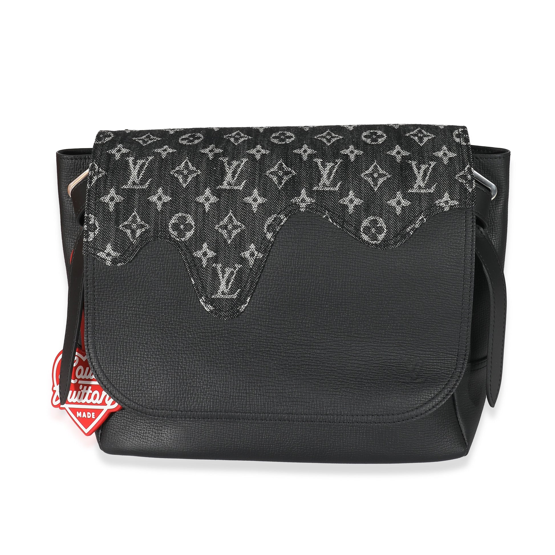 Louis Vuitton x Nigo Taurillon Besace Tokyo Monogram Denim Black Crossbody Bag