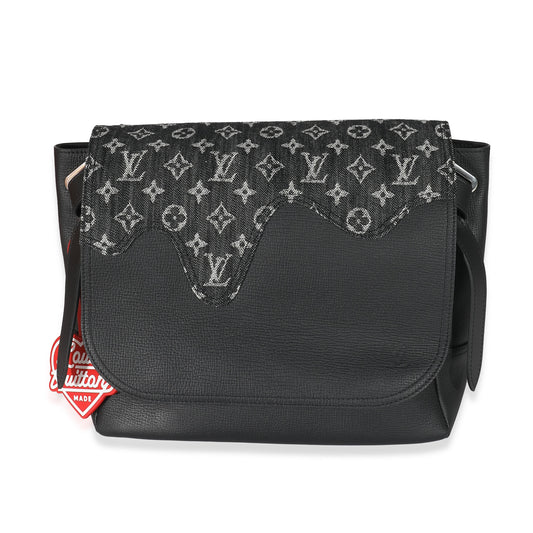 Louis Vuitton x Nigo Taurillon Besace Tokyo Monogram Denim Black Crossbody Bag
