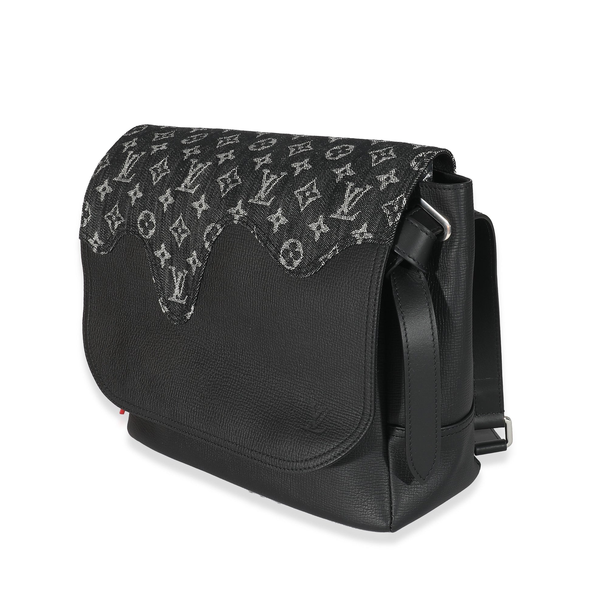 Louis Vuitton x Nigo Taurillon Besace Tokyo Monogram Denim Black Crossbody Bag