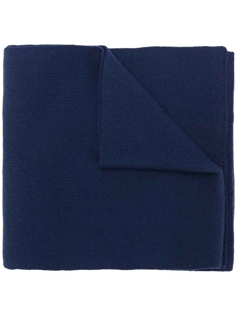 Gucci - embroidered logo scarf - men - Polyester/Wool - One Size - Blue