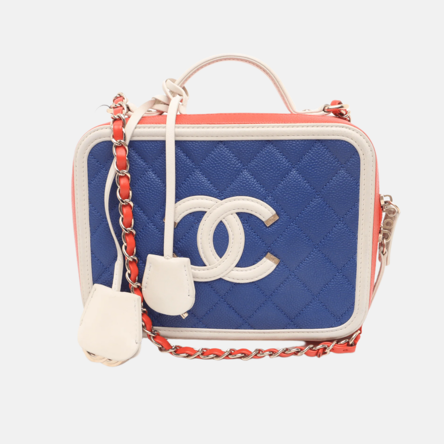 Chanel Filigree Vanity Tricolor Caviar Leather Handbag