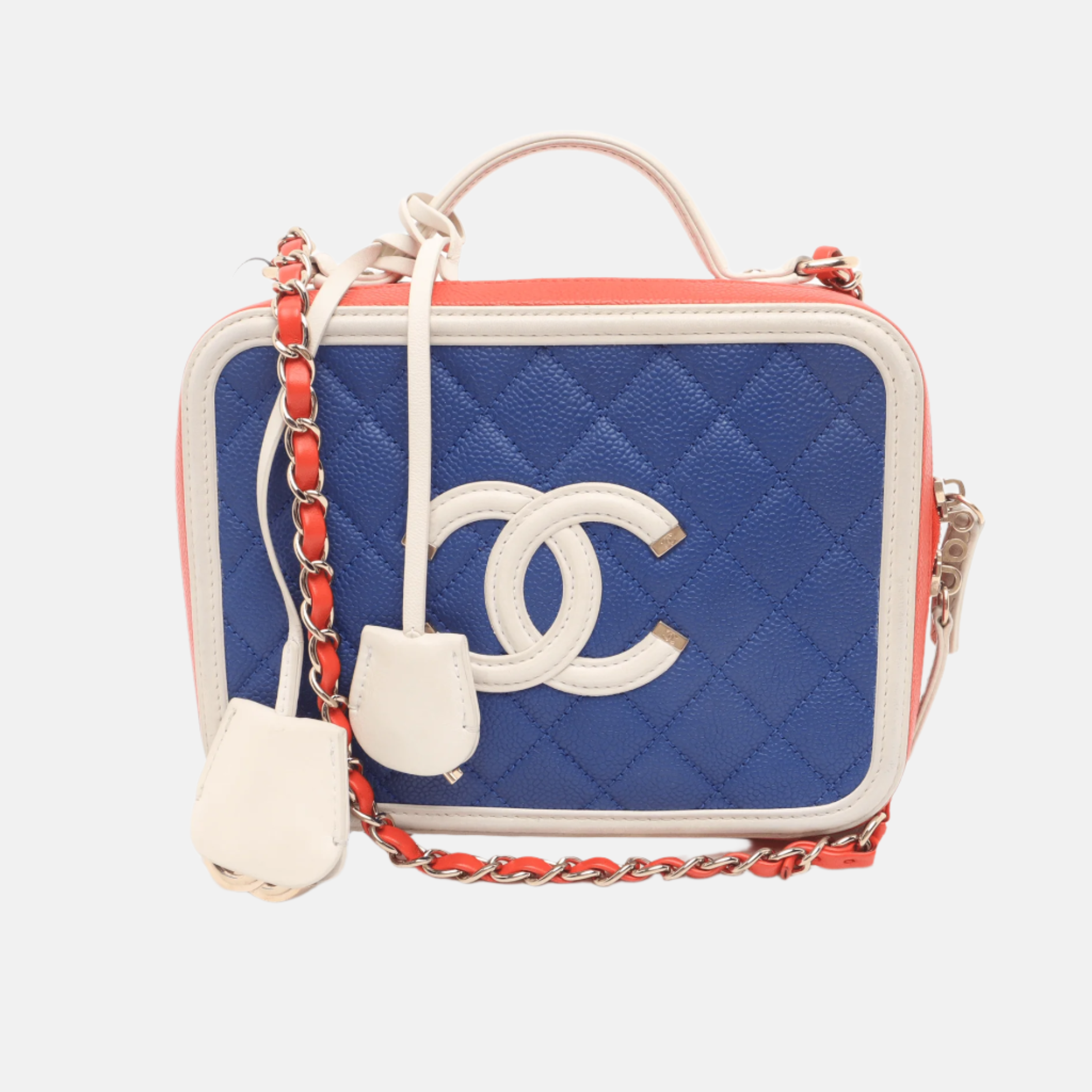 Chanel Filigree Vanity Tricolor Caviar Leather Handbag