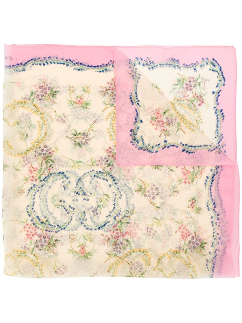 Gucci - floral print scarf - women - Silk - One Size - PINK