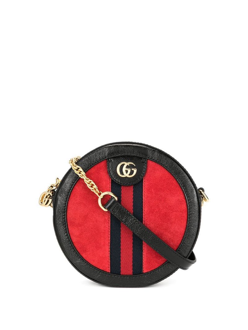 Gucci - Ophidia mini round shoulder bag - women - Leather - One Size - Red