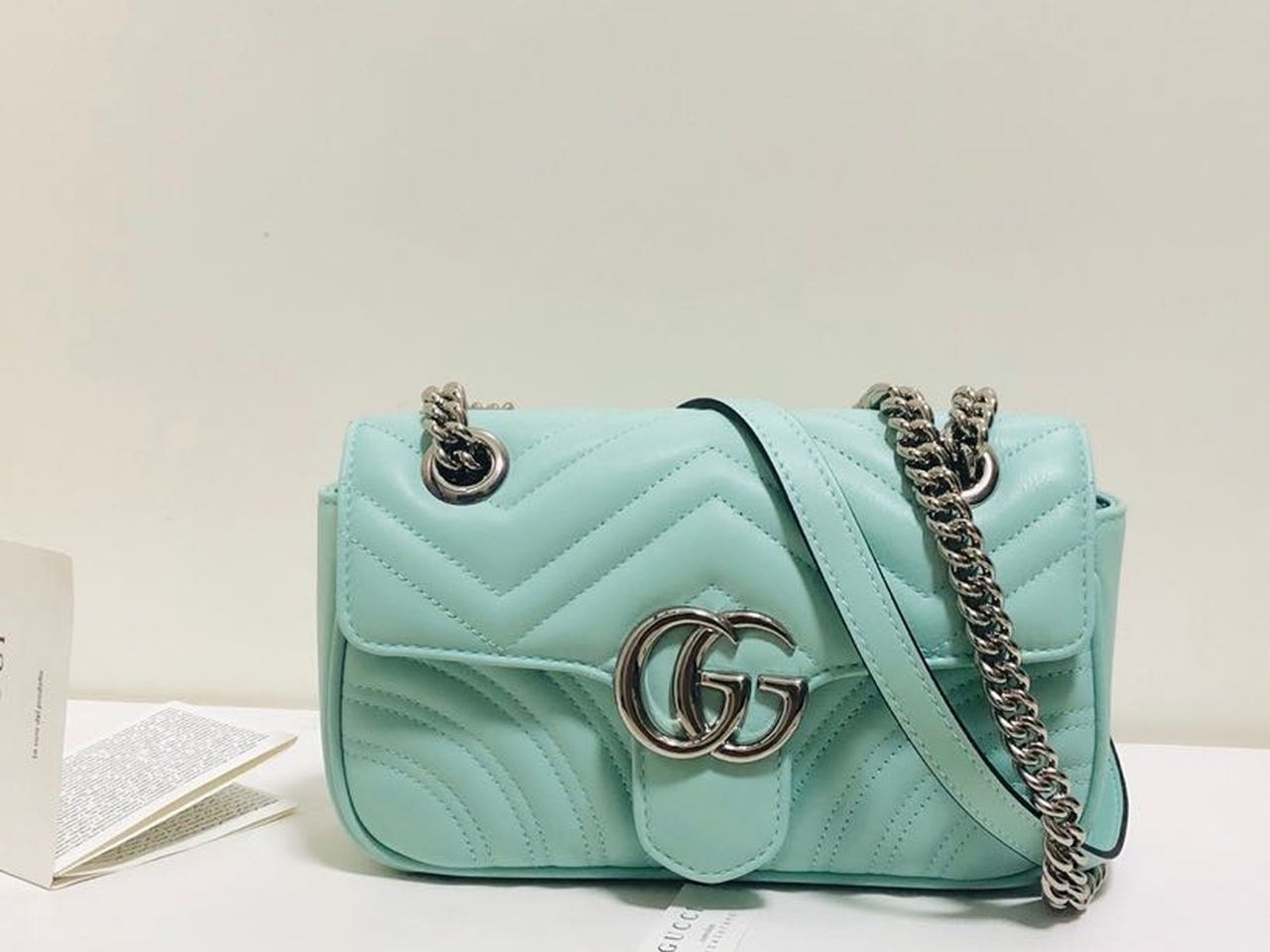 gg Marmont MatelassÃ© Mint MatelassÃ© Green Mini Bag