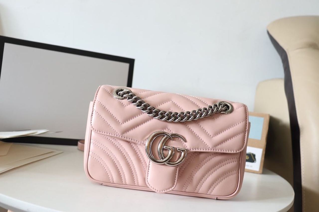 gg Marmont MatelassÃ© Dusty MatelassÃ© Pink Mini Bag