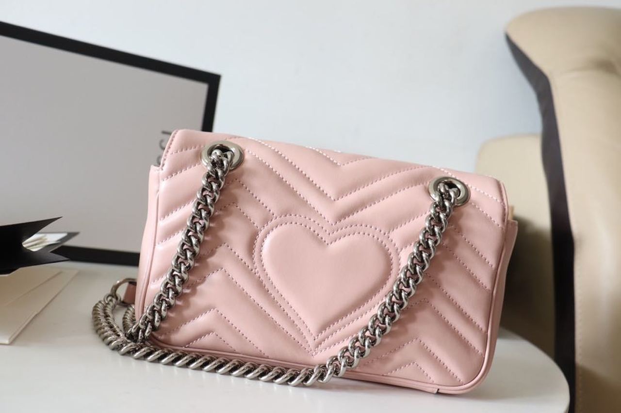 gg Marmont MatelassÃ© Dusty MatelassÃ© Pink Mini Bag