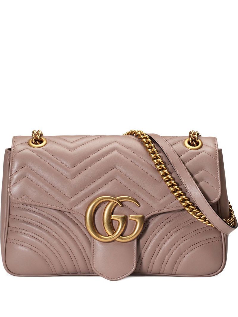 Gucci - GG Marmont medium matelassé shoulder bag - women - Leather/Microfibre - One Size - PINK