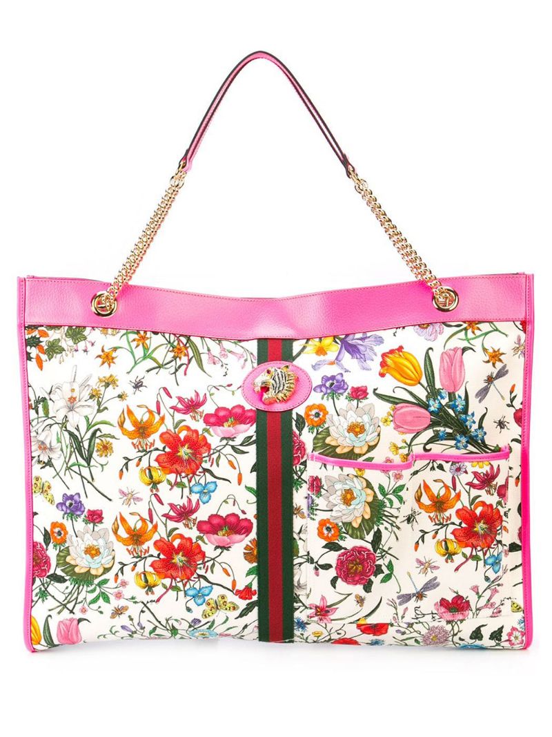 Gucci - Rajah maxi tote - women - Calf Leather (top grain)/other fibers - One Size - PINK