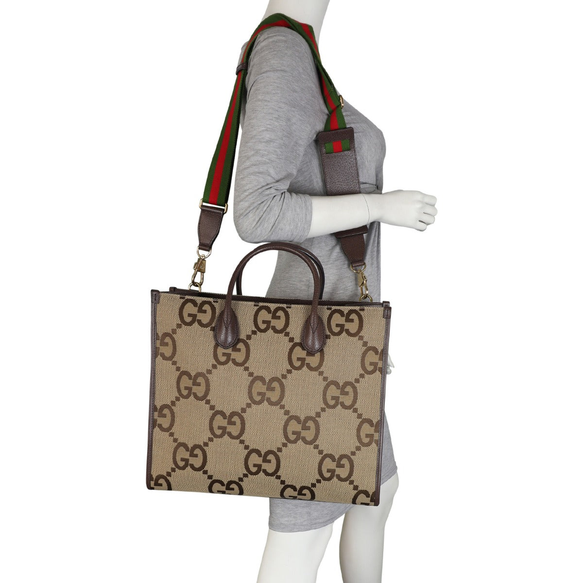 Gucci Jumbo GG Canvas Web Tote