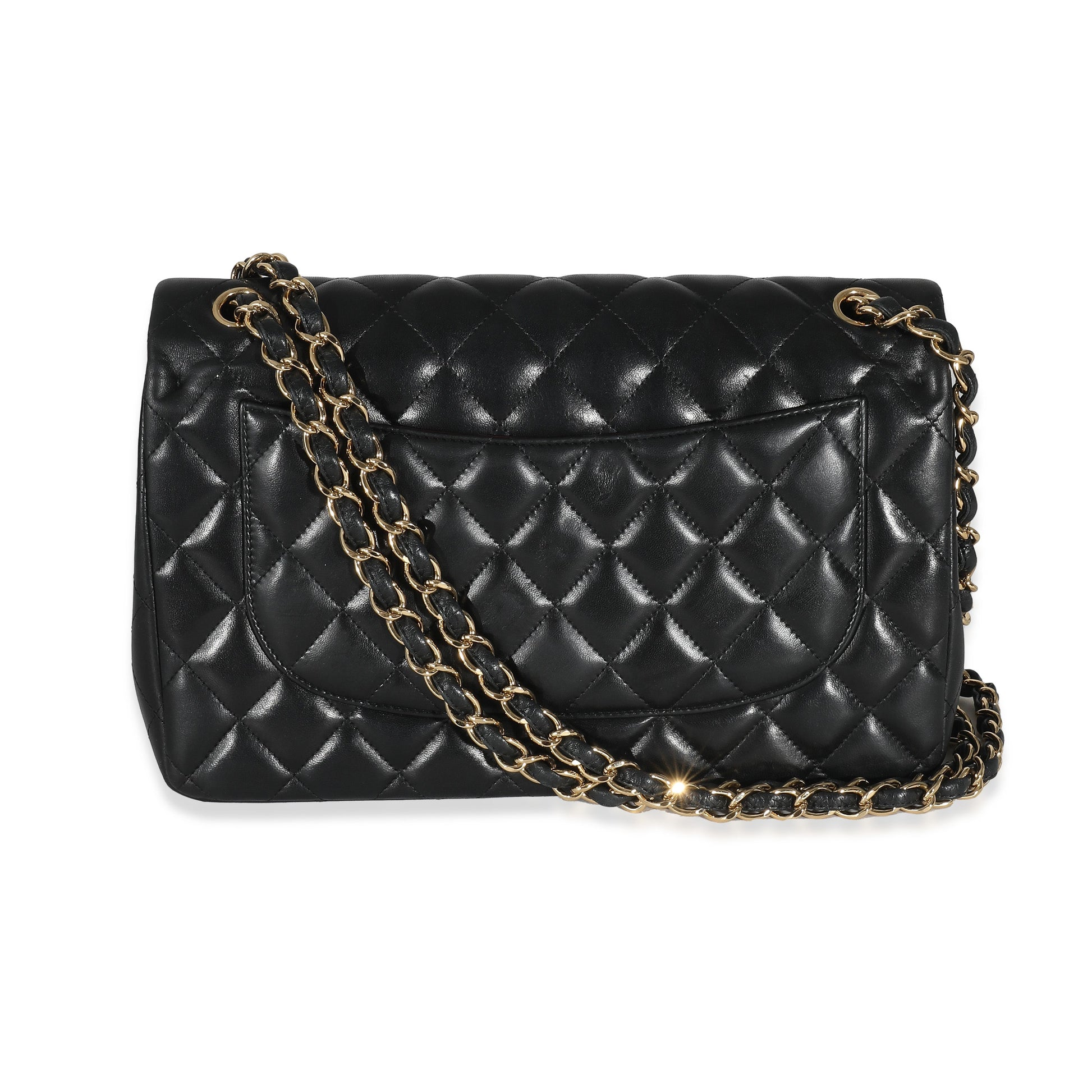 Chanel Black Quilted Lambskin Jumbo Double New Bag