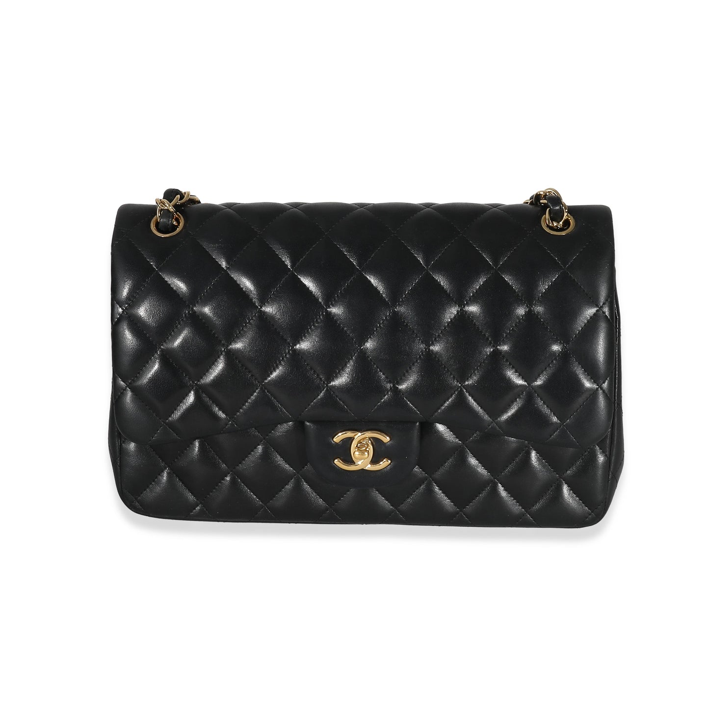 Chanel Black Quilted Lambskin Jumbo Double New Bag