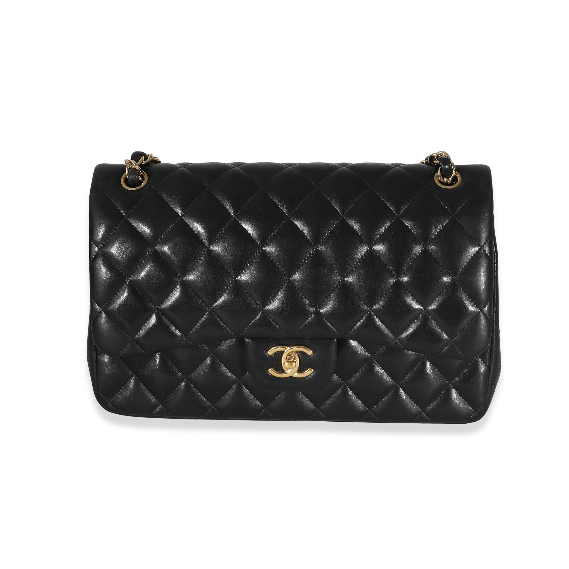 Chanel Black Quilted Lambskin Jumbo Double New Bag