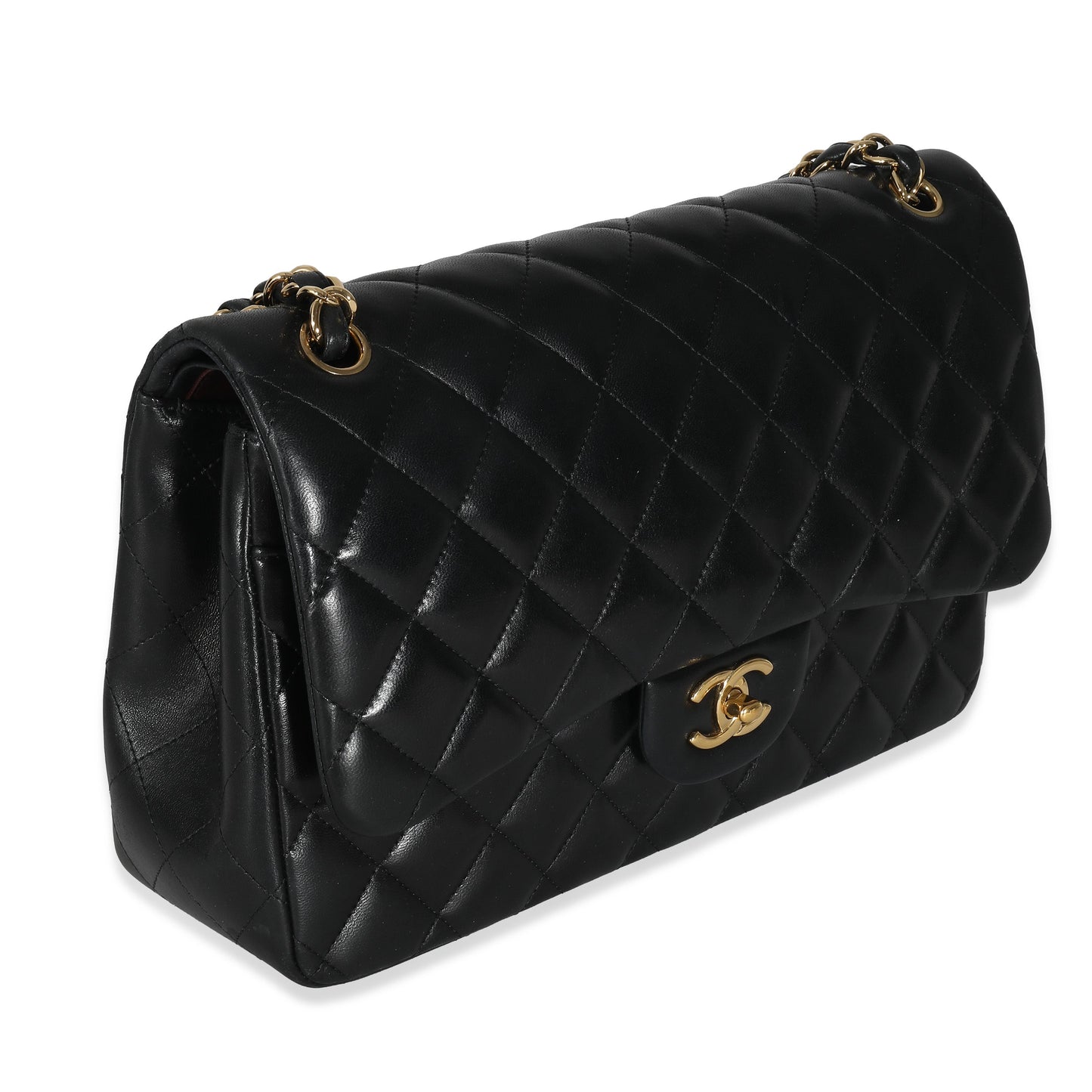 Chanel Black Quilted Lambskin Jumbo Double New Bag