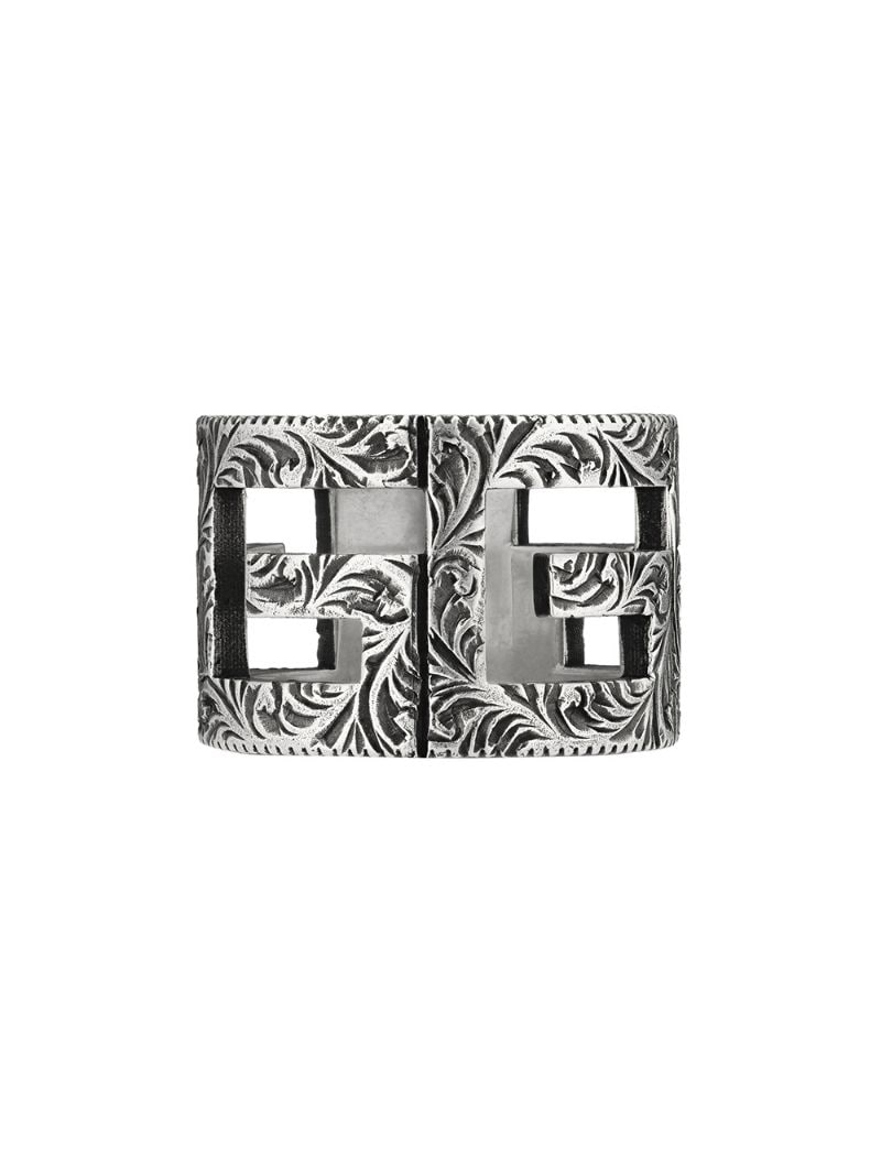 Gucci - Square G motif ring - men - Sterling Silver - 61 - SILVER