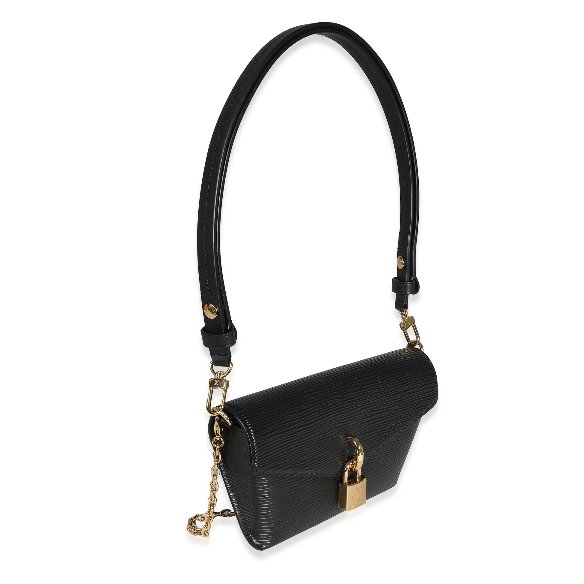 Louis Vuitton Epi Padlock On Strap Black Handbag