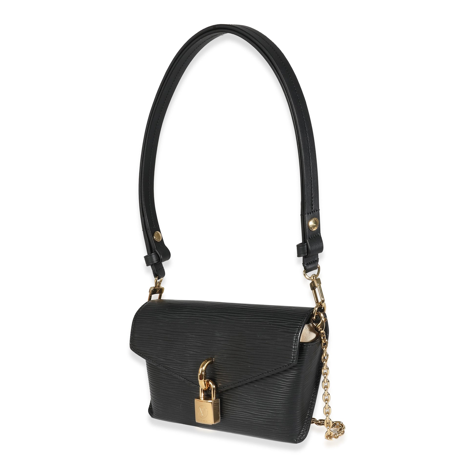 Louis Vuitton Epi Padlock On Strap Black Handbag