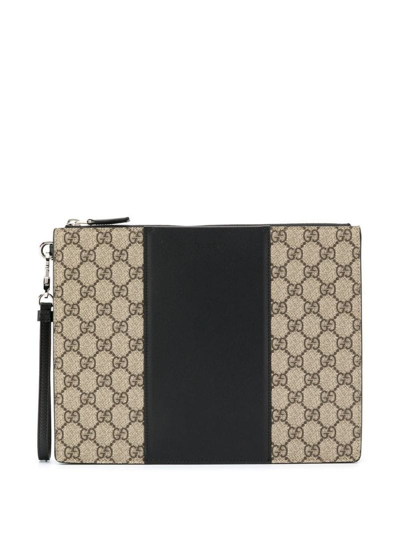 Gucci - GG Supreme clutch - men - Leather - One Size - Neutrals