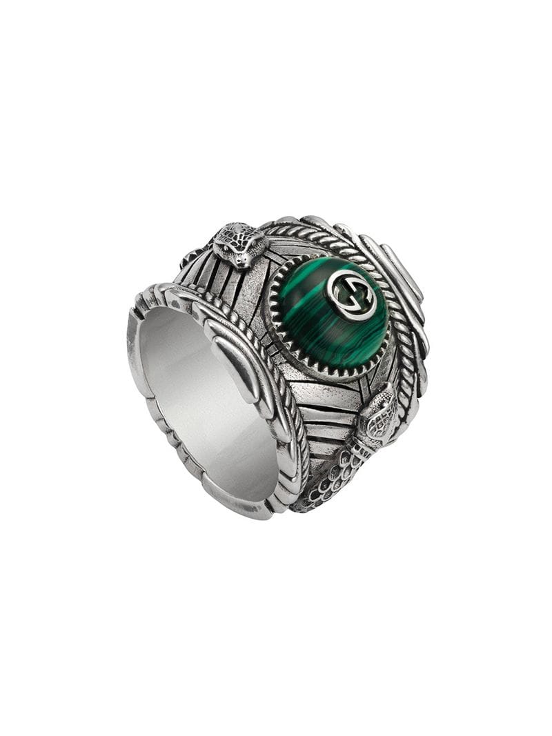 Gucci - Gucci Garden ring in silver - men - Sterling Silver/Resin - 56, 63, 62, 55, 61, 54, 59, 57, 60, 53, 52, 58 - SILVER