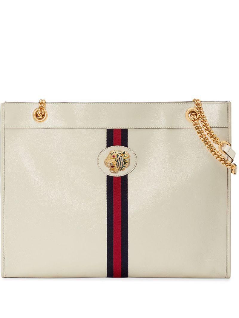 Gucci - Rajah large tote - women - Crystal/Leather/Nylon/Enamel - One Size - White