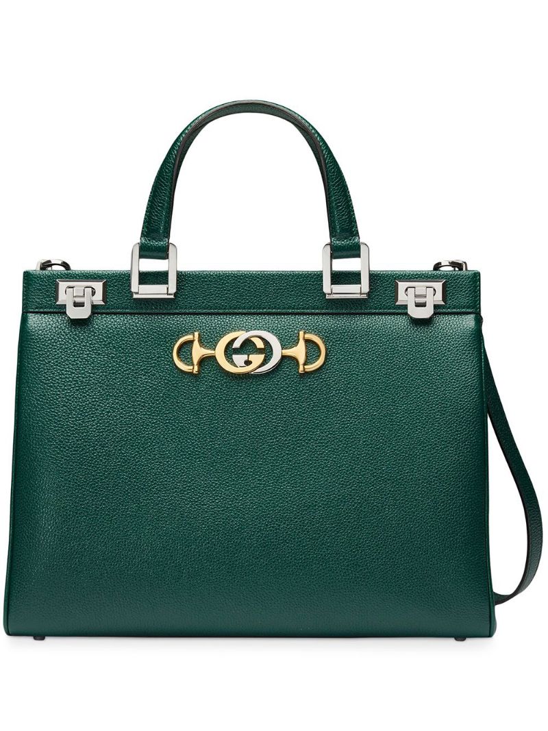 Gucci - Gucci Zumi medium top handle bag - women - Leather/metal/Viscose - One Size - Green