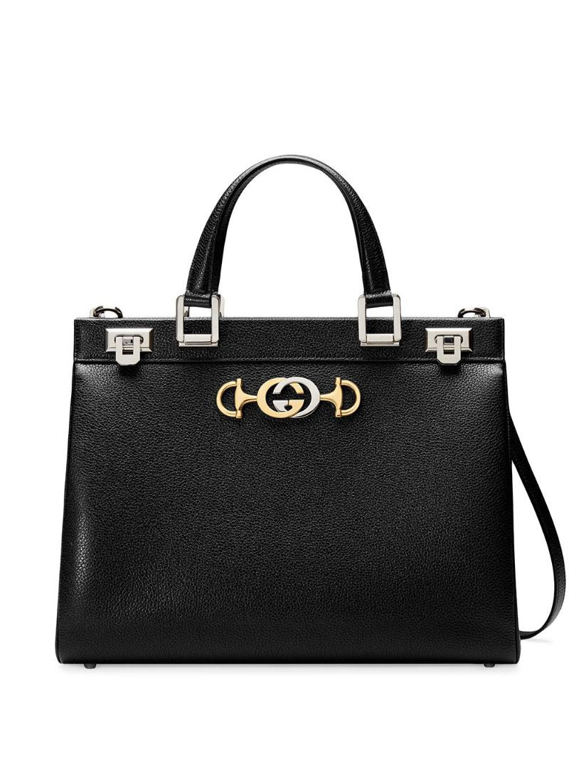 Gucci - Gucci Zumi medium top handle bag - women - Viscose/Leather/metal - One Size - Black