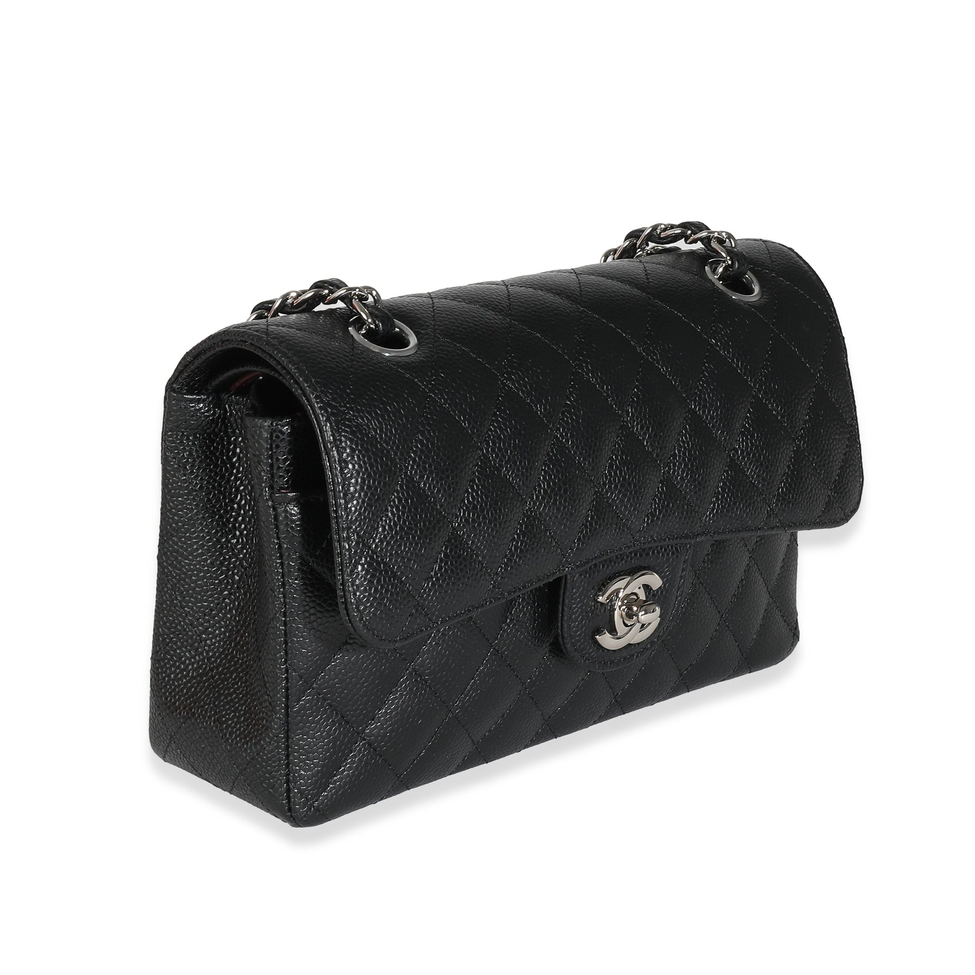 Chanel Black Quilted Caviar Small Classic Double New Bag