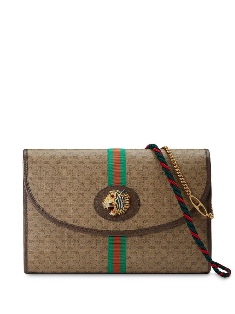 Gucci - Rajah GG medium shoulder bag - women - Canvas/Leather/Enamel/Microfibre - One Size - Brown