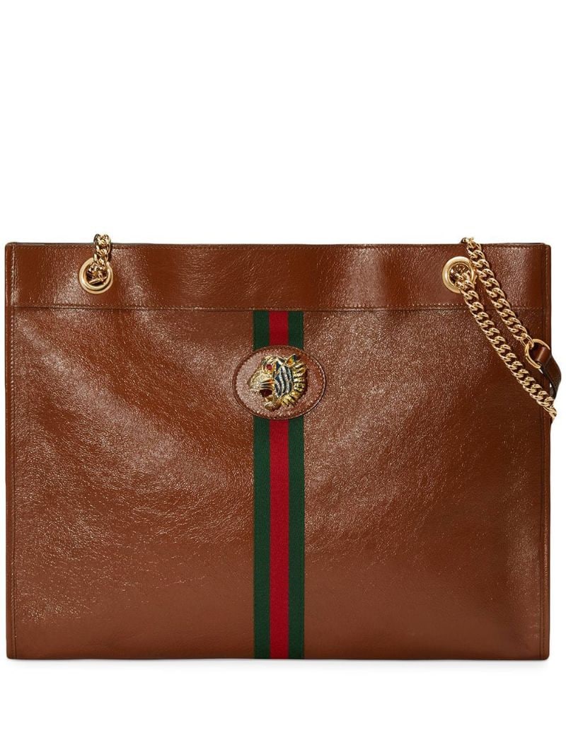 Gucci - Rajah large tote - women - Crystal/Enamel/metal/Leather - One Size - Brown