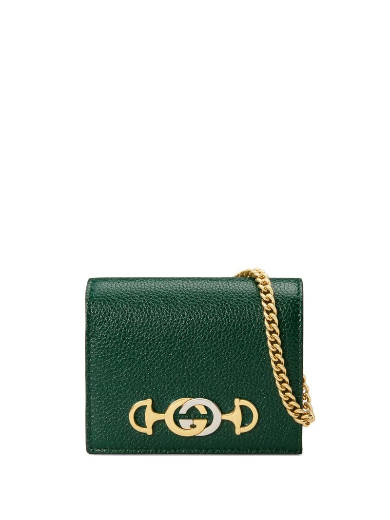 Gucci - Gucci Zumi card case - women - Leather - One Size - Green