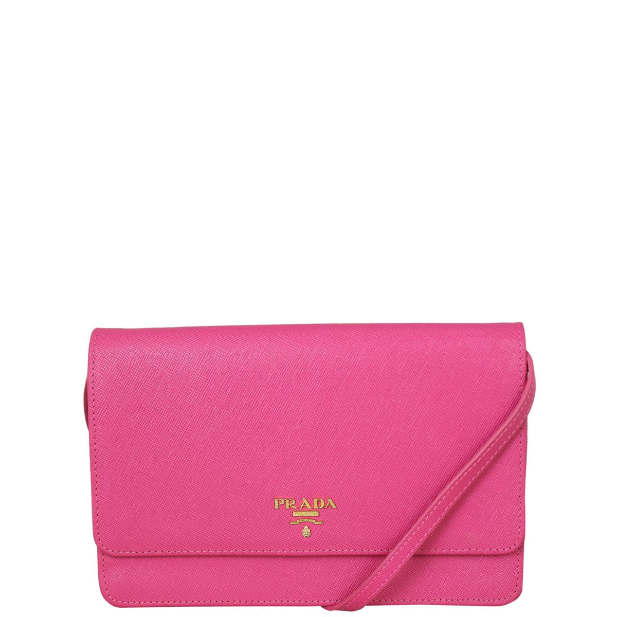 Prada Handbag Wallet on Strap Saffiano Pink