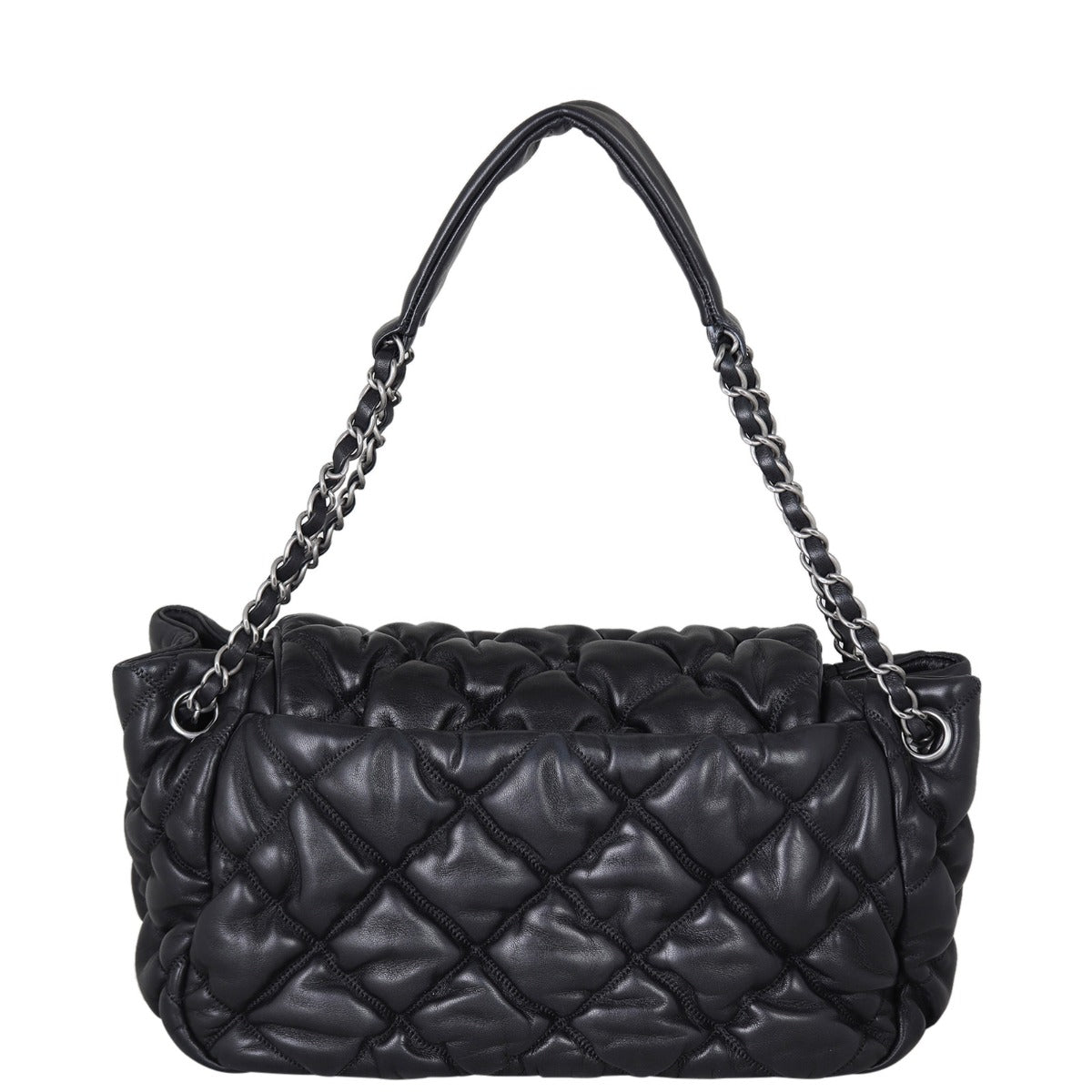 Chanel Bubble Quilt Accordion Bag Flap Handbag