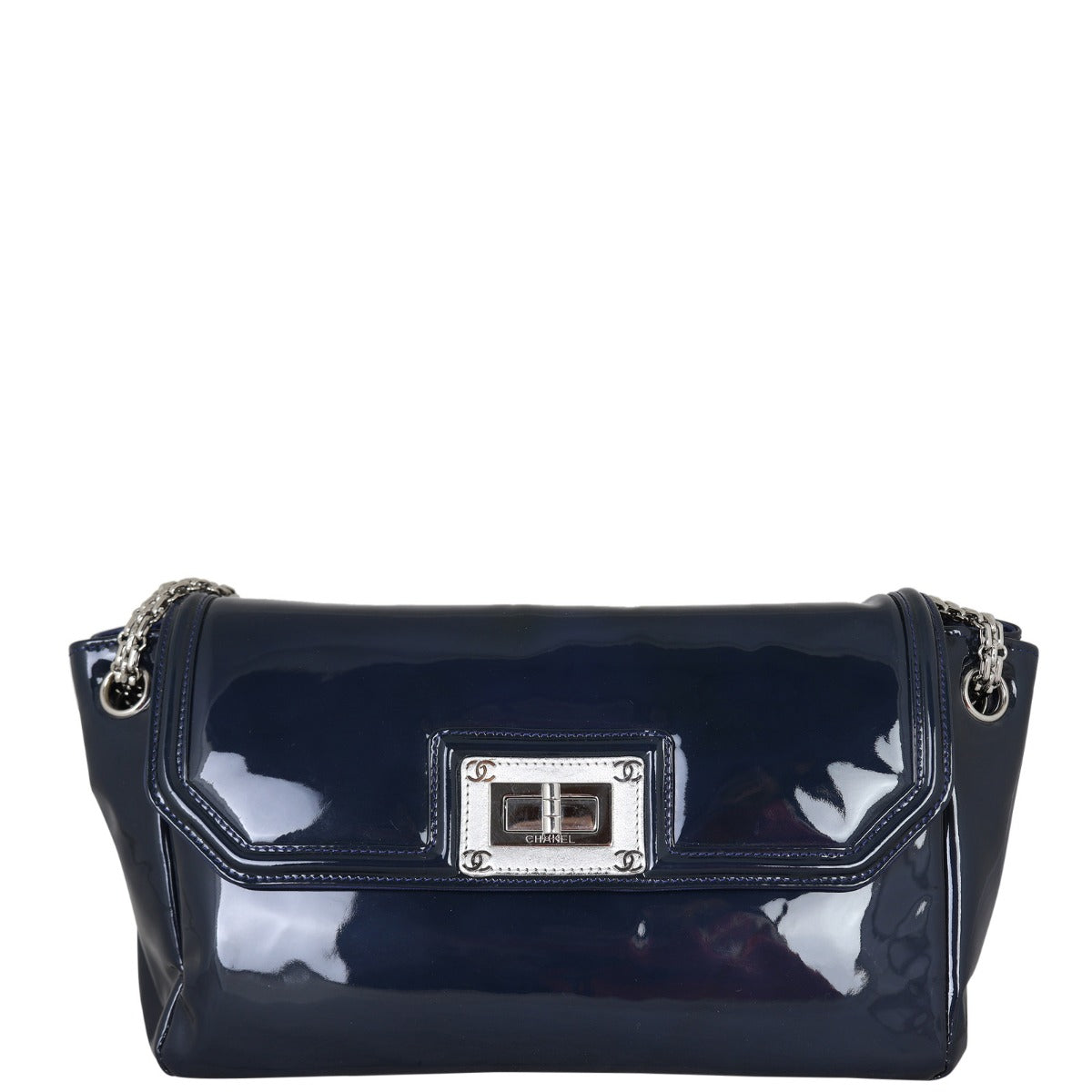 Chanel Mademoiselle Lock Patent Clutch bag Leather