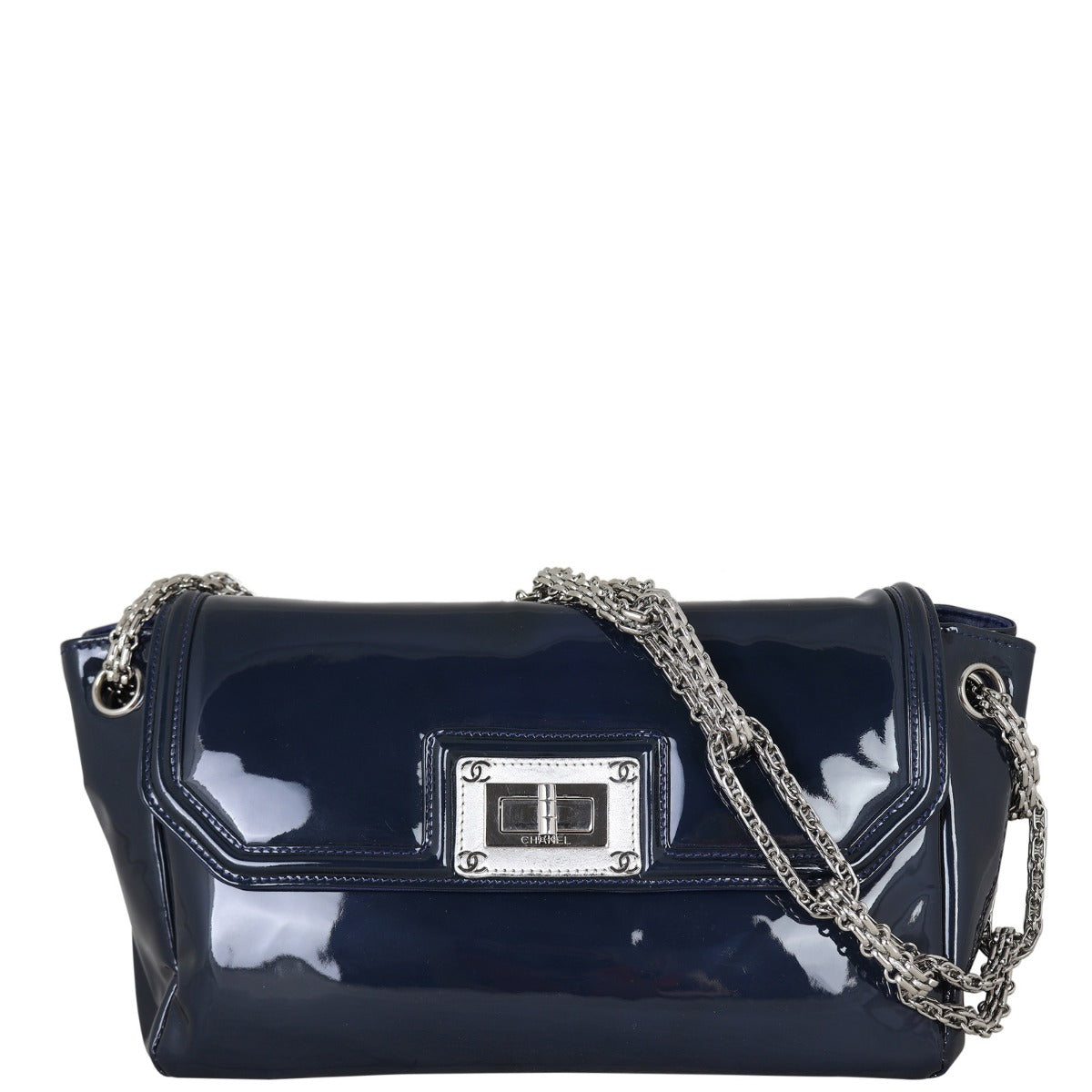 Chanel Mademoiselle Lock Patent Clutch bag Leather