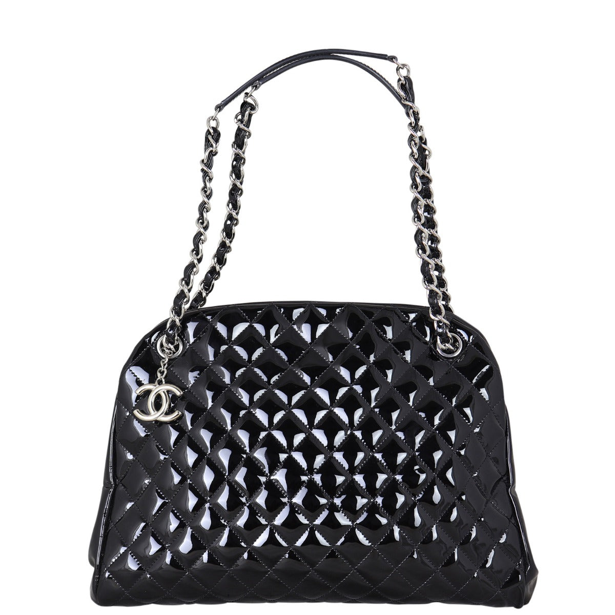 Chanel Mademoiselle Bowler Bag Patent Large Handbag