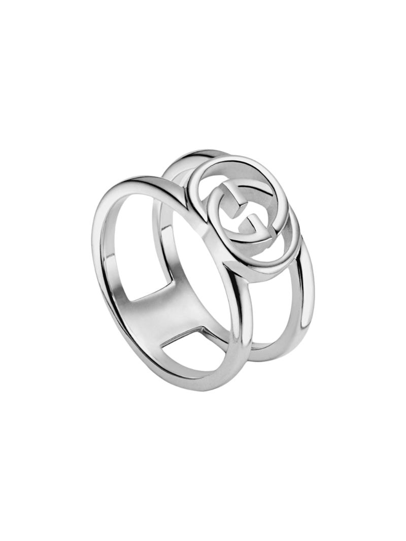 Gucci - Wide ring with interlocking G motif - women - Sterling Silver - 51, 56, 63, 62, 55, 47, 61, 54, 59, 57, 60, 64, 49, 53, 52, 50, 58, 48 - SI...