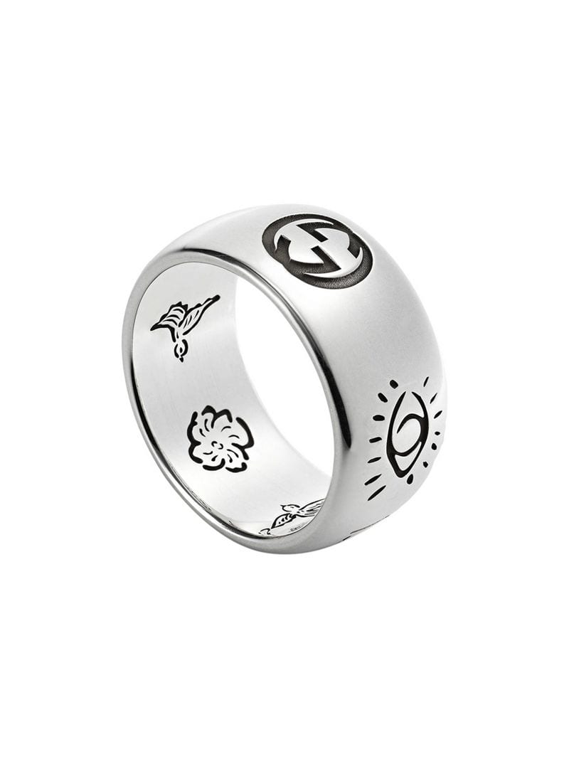 Gucci - Blind For Love ring in silver - women - Sterling Silver - 50, 51, 52, 53, 54, 55, 56, 58, 59, 60, 61, 62, 63, 64, 65 - SILVER