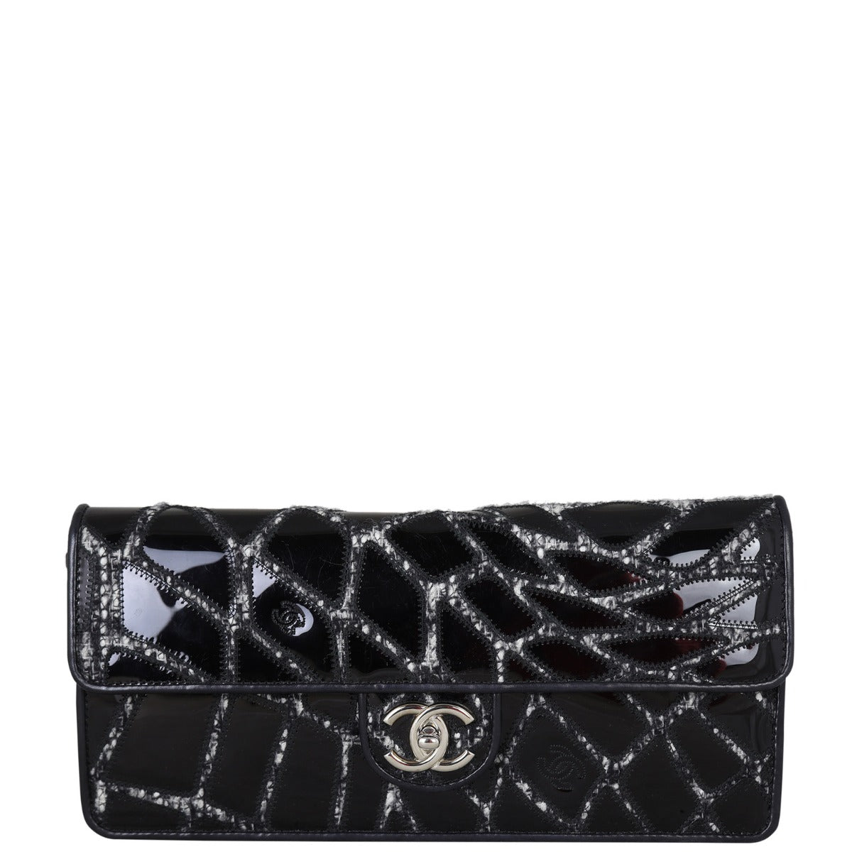 Chanel East West Scale Bag Patent Black Flap Handbag