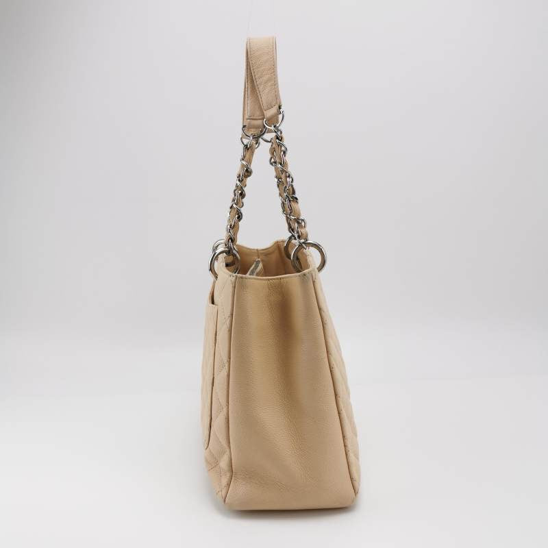 Chanel GST Grand Shopping Caviar Beige PM Leather Tote Bag