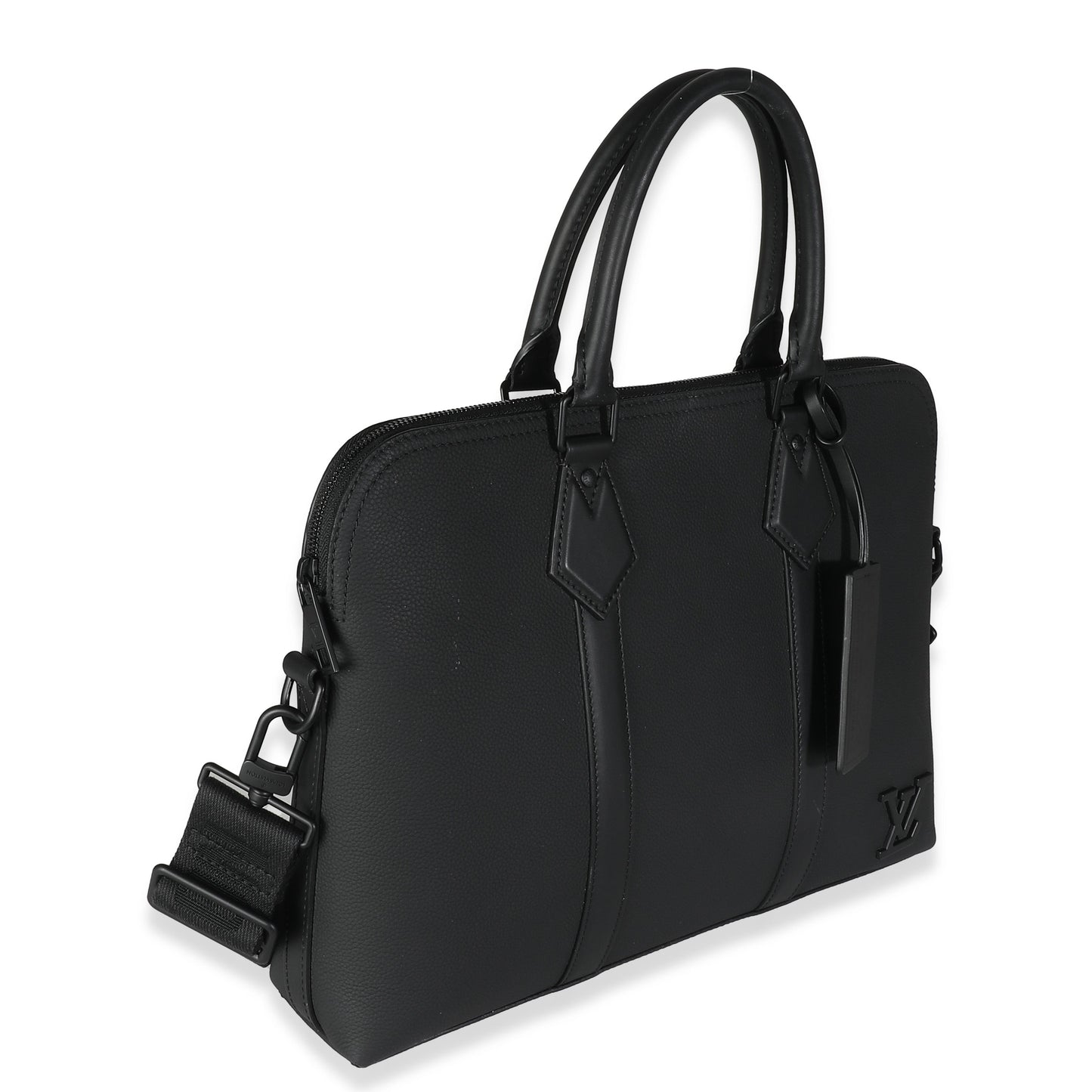 Louis Vuitton Aerogram Takeoff Briefcase Calfskin Black Handbag