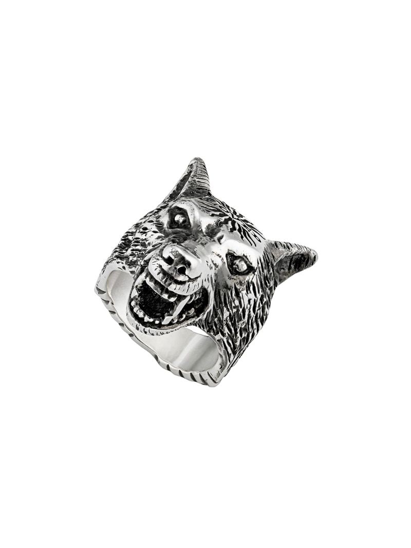 Gucci - Anger Forest wolf head ring in silver - men - Sterling Silver - 56, 53 - SILVER