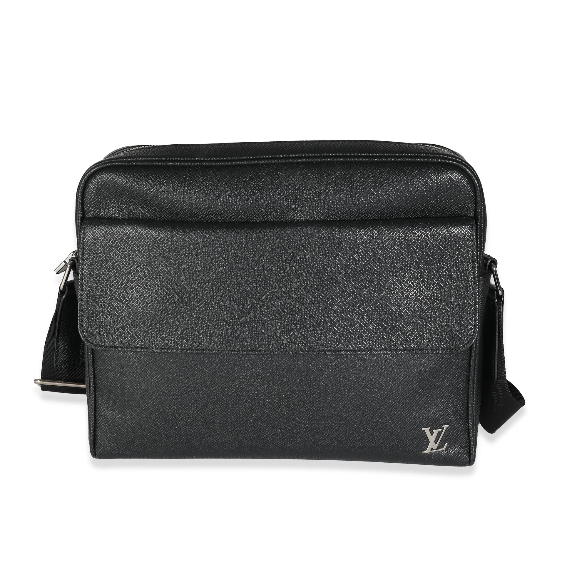 Louis Vuitton Taiga Alex Messenger PM Black Crossbody Bag