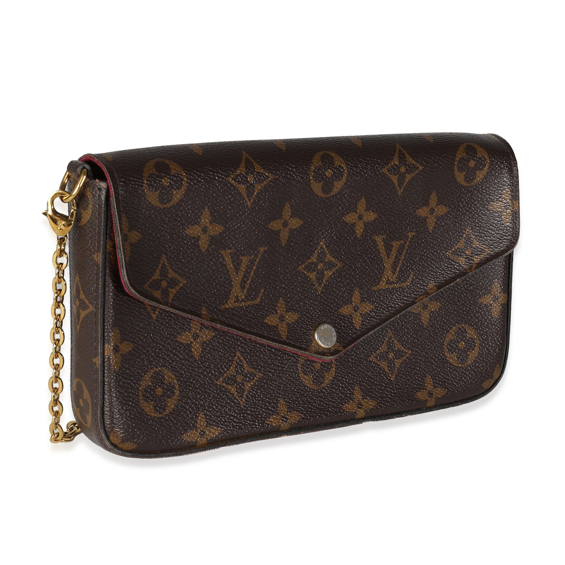 Louis Vuitton Fuchsia Felicie Pochette Monogram Canvas Clutch Bag