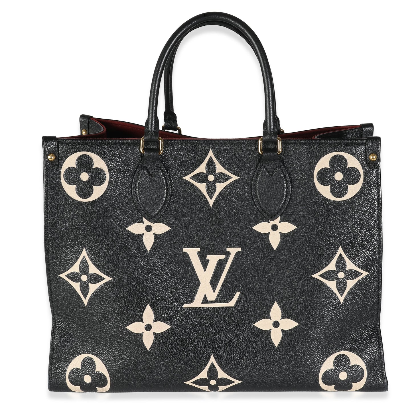 Louis Vuitton Giant Empreinte Onthego MM Monogram Black Beige Handbag