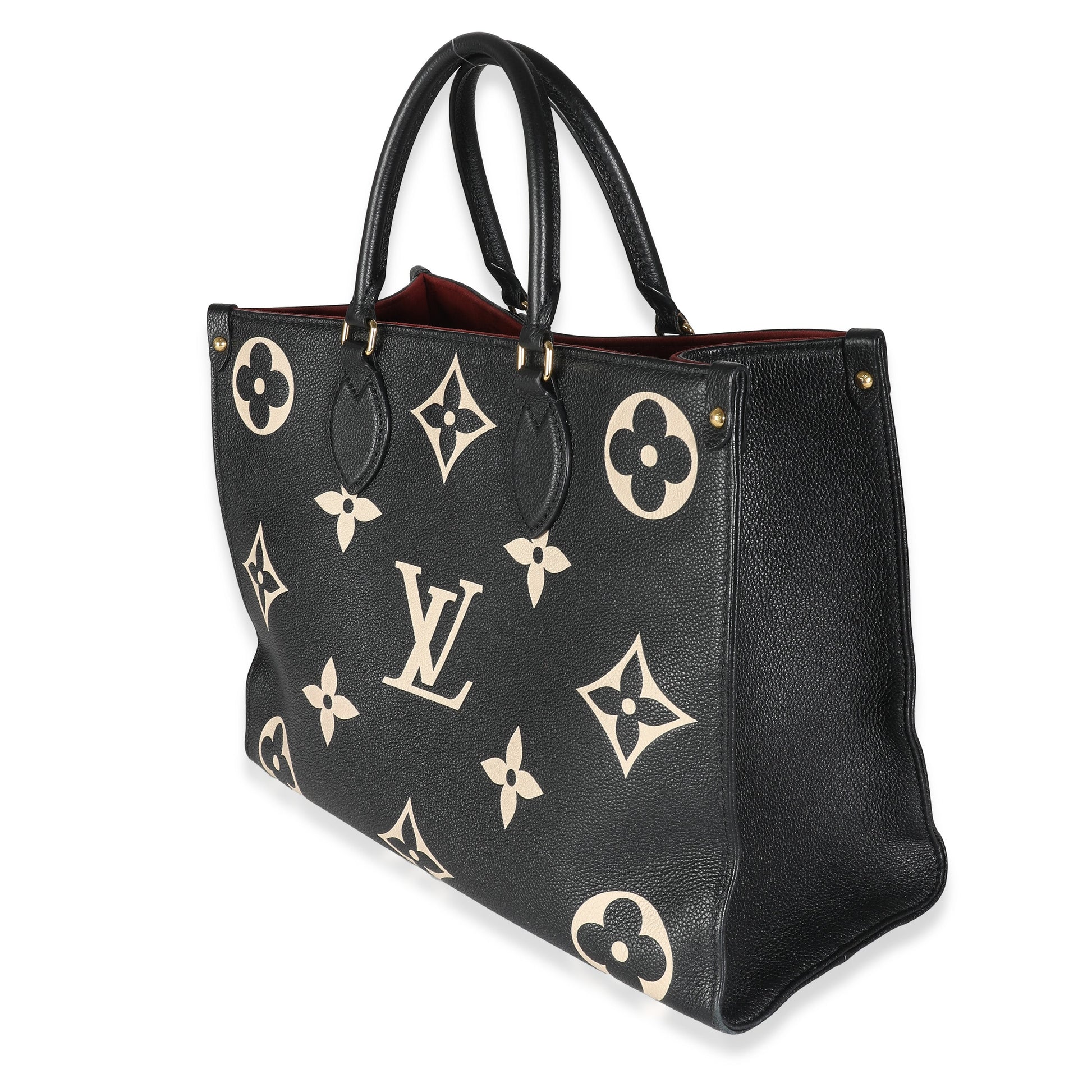 Louis Vuitton Giant Empreinte Onthego MM Monogram Black Beige Handbag