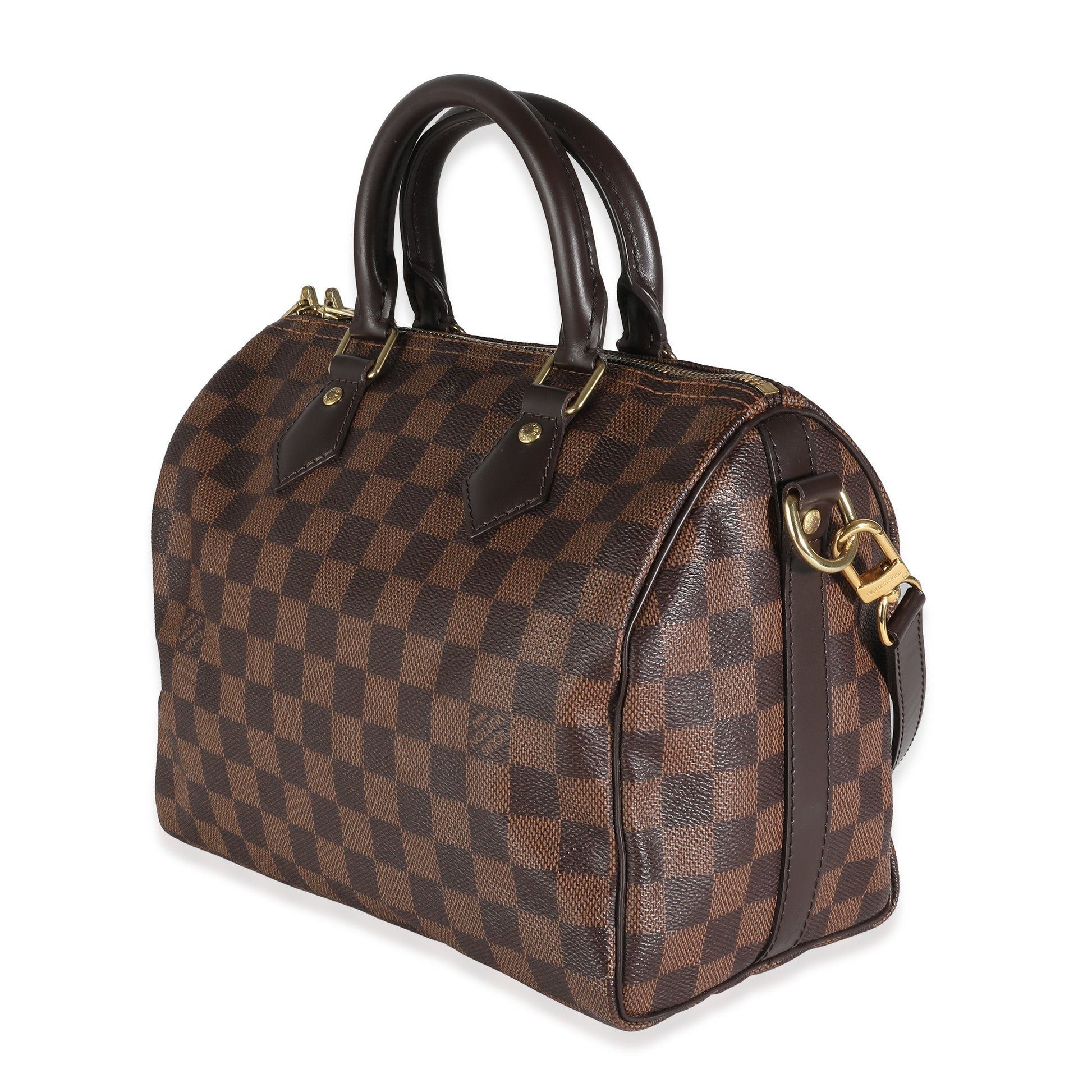 Louis Vuitton Damier Ebene Speedy Bandouliere 25 Canvas Handbag