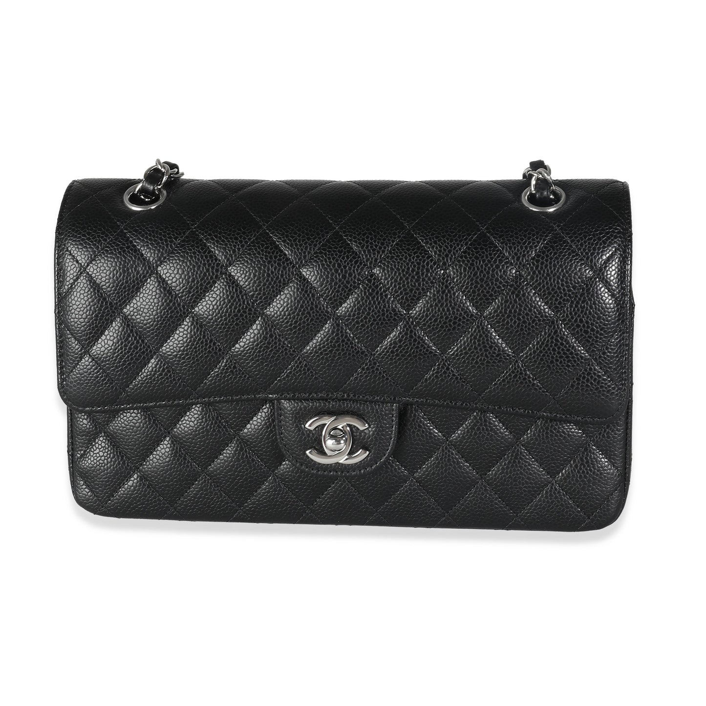 Chanel Black Quilted Caviar Medium Double Classic New Bag