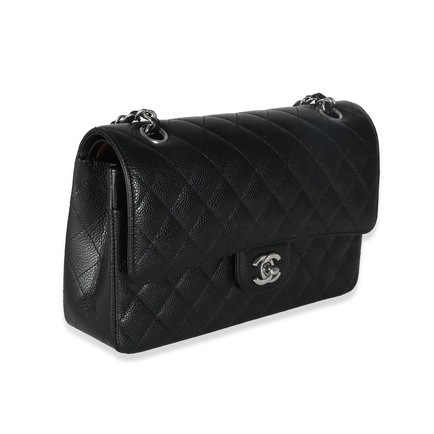 Chanel Black Quilted Caviar Medium Double Classic New Bag